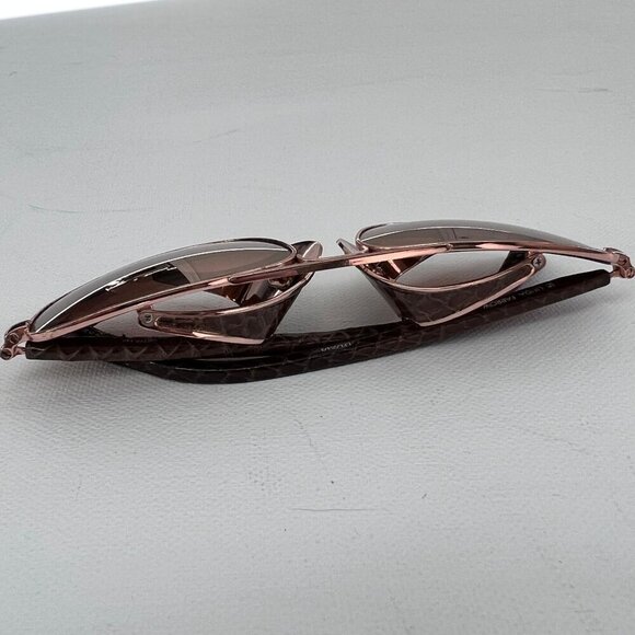 Linda Farrow Rose Gold Titanium Snakeskin Folding Blinker Aviator Sunglasses Asher Sunglasses in Yellow Gold | LINDA FARROW Luxury Eyewear main image 3